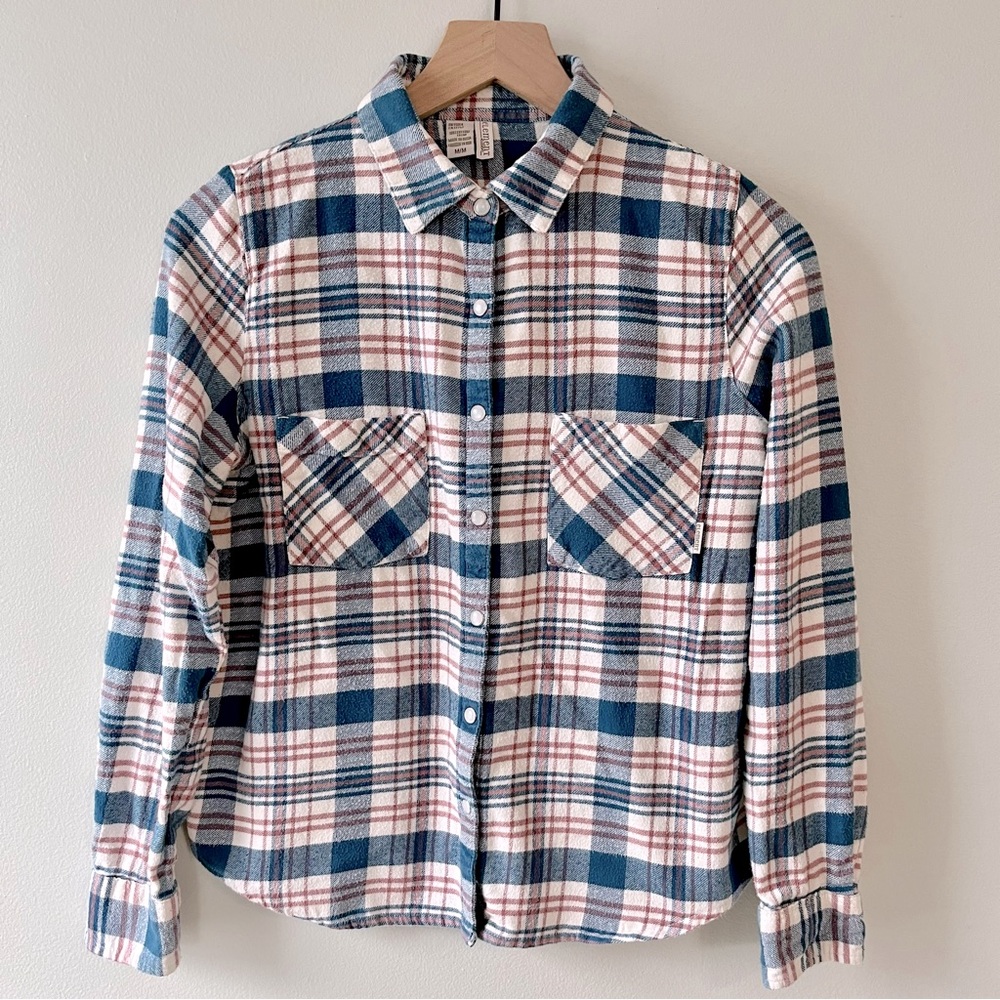 Element Eden 100% Cotton Flannel Snap-Button Down Long Sleeve Shirt